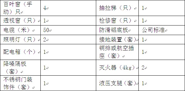 國六江鈴移動電源車車廂內(nèi)標準配置
